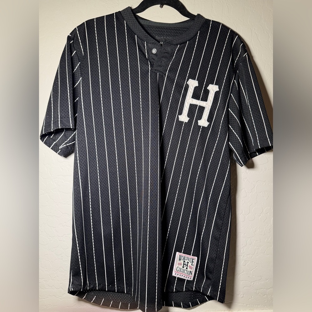 HUF Black Mesh Button-Up Shirt